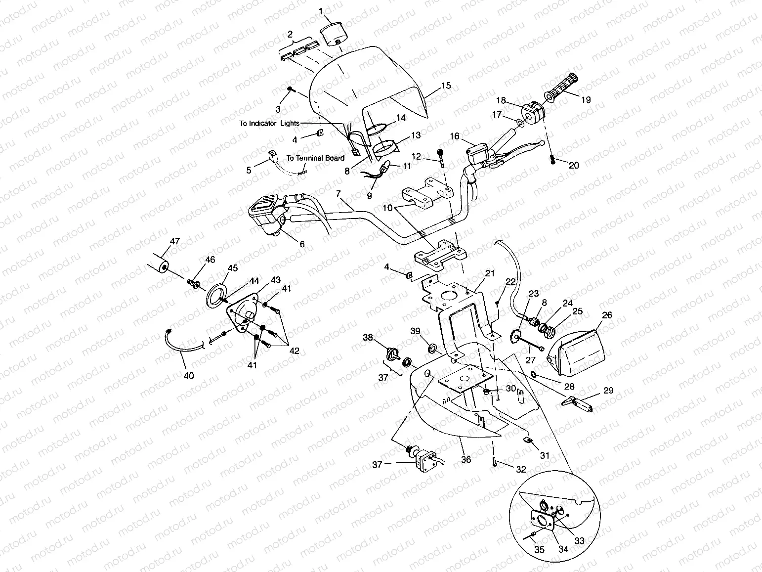 HANDLEBAR and HEADLIGHT POD - A99CH33CB (4945964596b013) | HANDLEBAR and HEADLIGHT POD - A99CH33CB (4945964596b013)