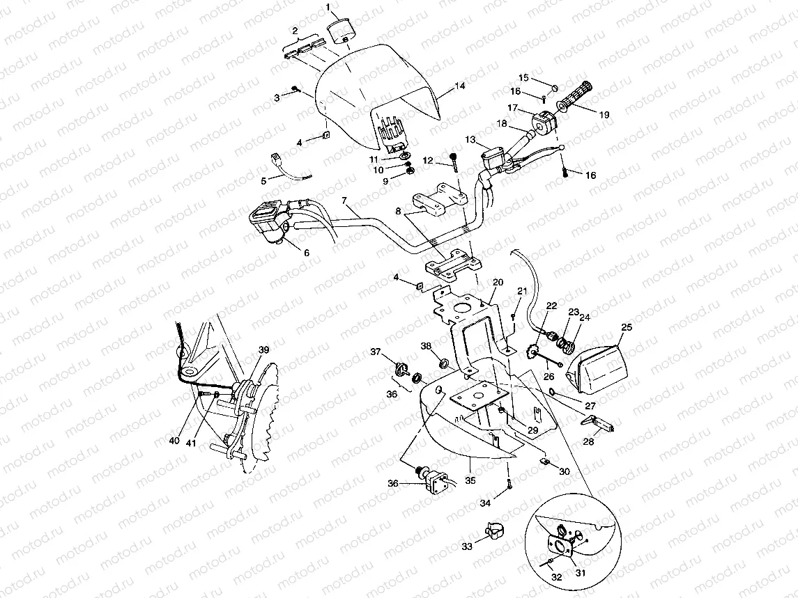 HANDLEBAR and HEADLIGHT POD - A99CH50AC (4952455245b013) | HANDLEBAR and HEADLIGHT POD - A99CH50AC (4952455245b013)
