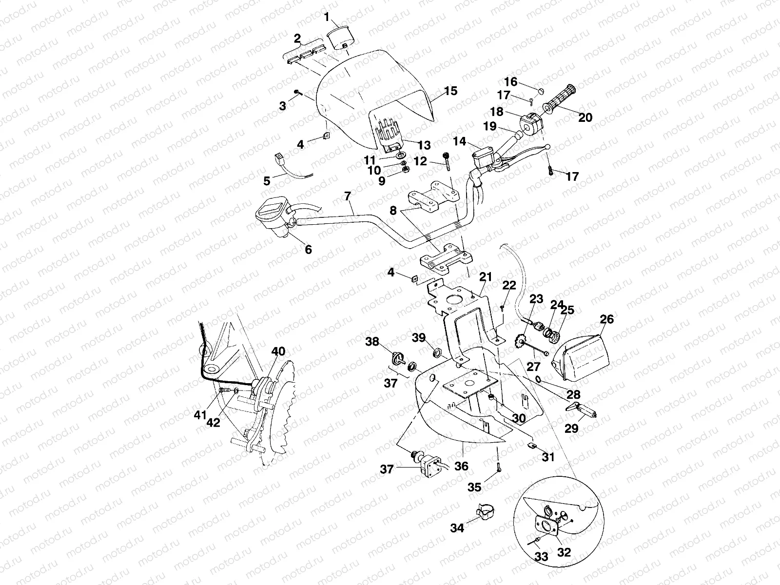 HANDLEBAR and HEADLIGHT POD - A99CH50EB (4949114911b013) | HANDLEBAR and HEADLIGHT POD - A99CH50EB (4949114911b013)