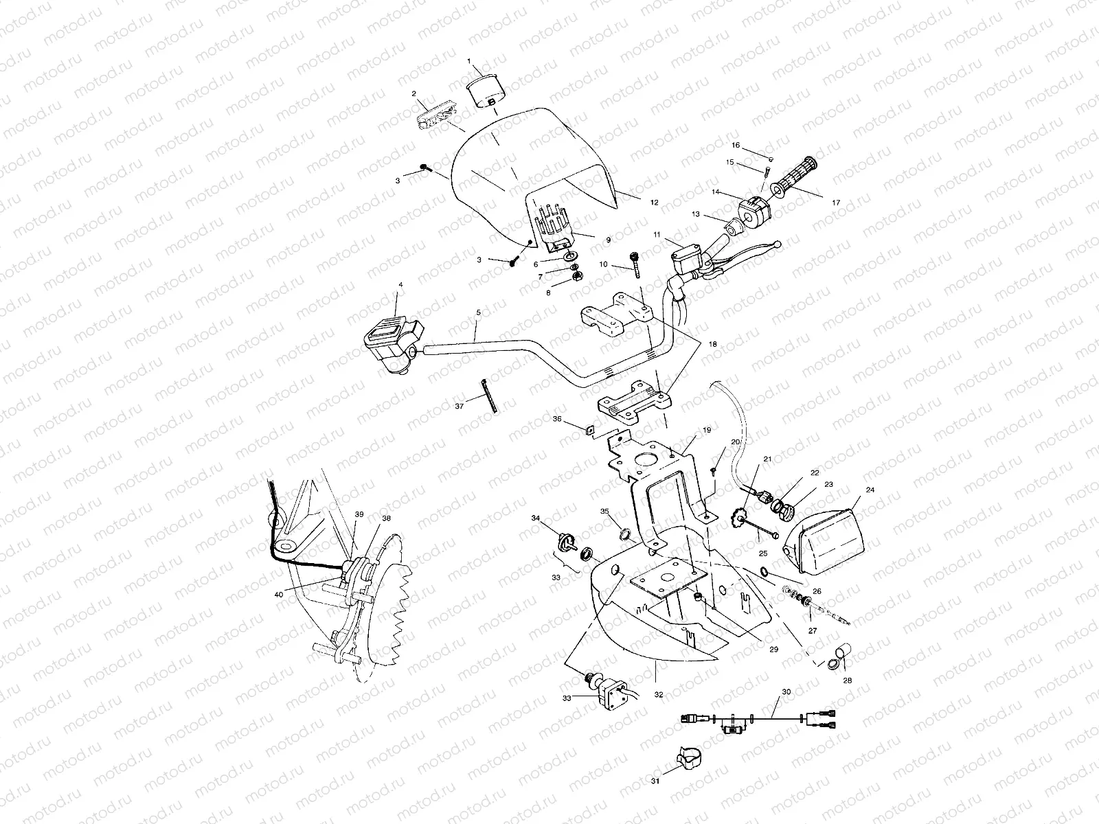HANDLEBAR and HEADLIGHT POD - C02CD50AC (4972407240B11) | HANDLEBAR and HEADLIGHT POD - C02CD50AC (4972407240B11)