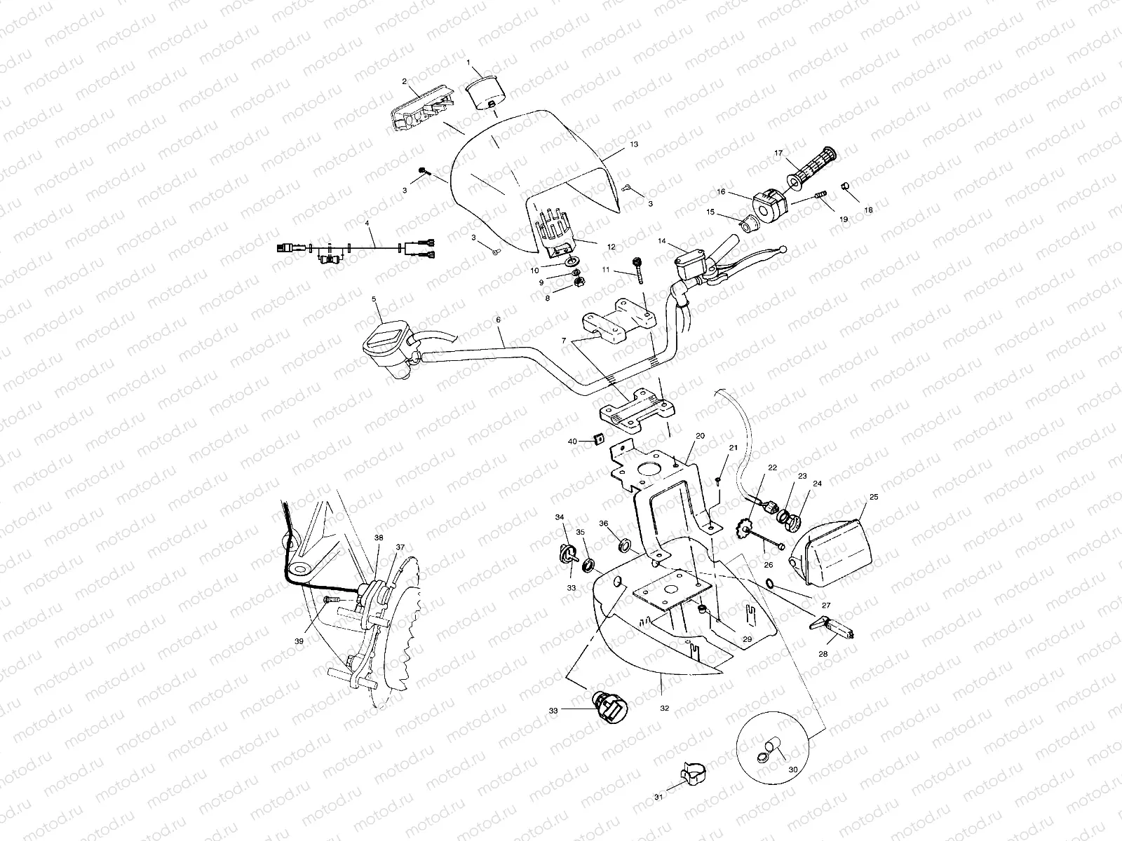 HANDLEBAR and HEADLIGHT POD - C02CL50AB (4972367236C11) | HANDLEBAR and HEADLIGHT POD - C02CL50AB (4972367236C11)