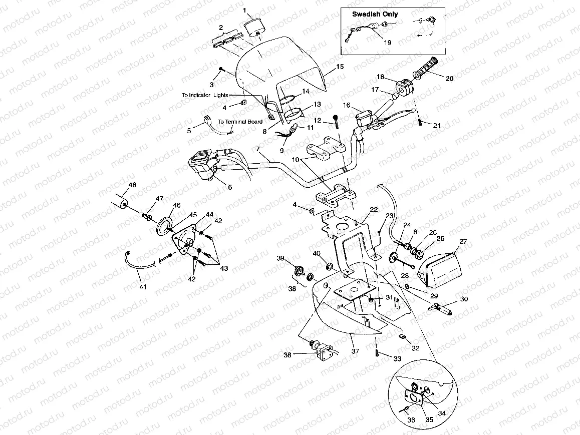 HANDLEBAR and HEADLIGHT POD - S98CH50E(B) (4950135013b013) | HANDLEBAR and HEADLIGHT POD - S98CH50E(B) (4950135013b013)