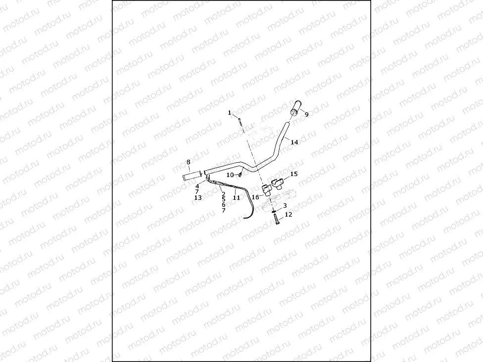 HANDLEBAR AND THROTTLE CONTROL - XL1200CX