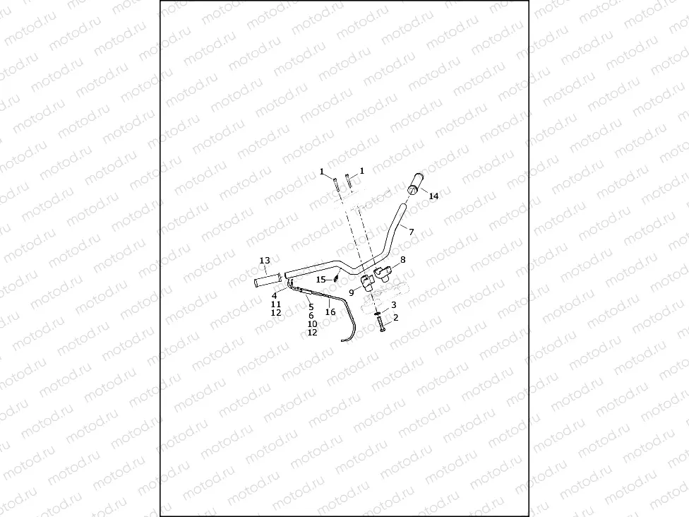 HANDLEBAR AND THROTTLE CONTROL - XL883N, XL1200NS, XL1200T