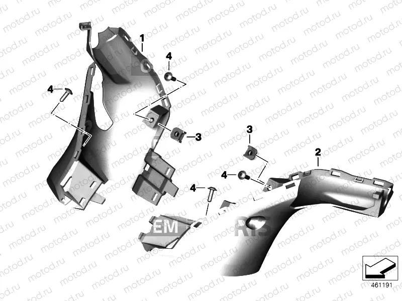 Handlebar cover, bottom