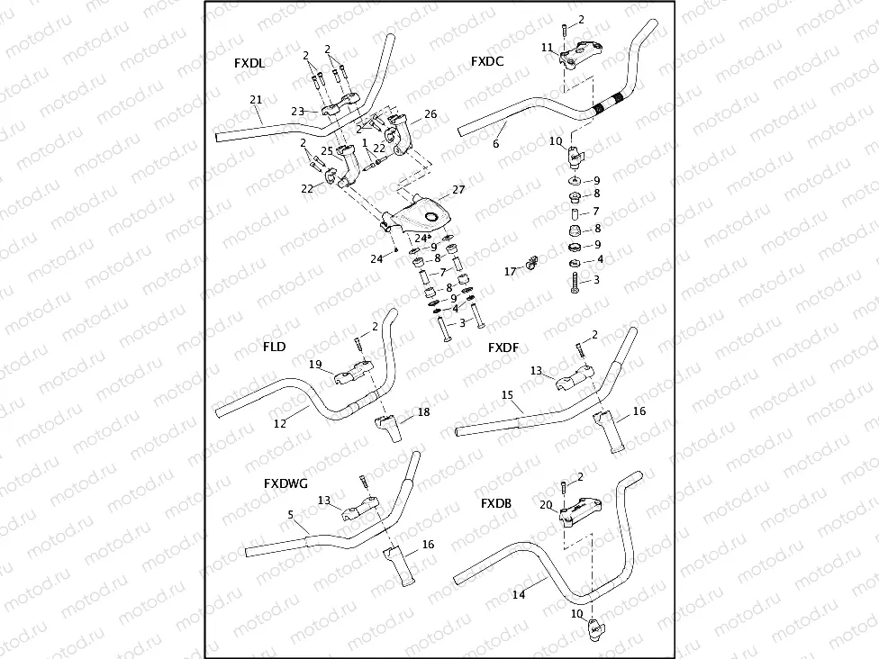 HANDLEBAR - FLD, FXDB, FXDC, FXDF, FXDWG & FXDL
