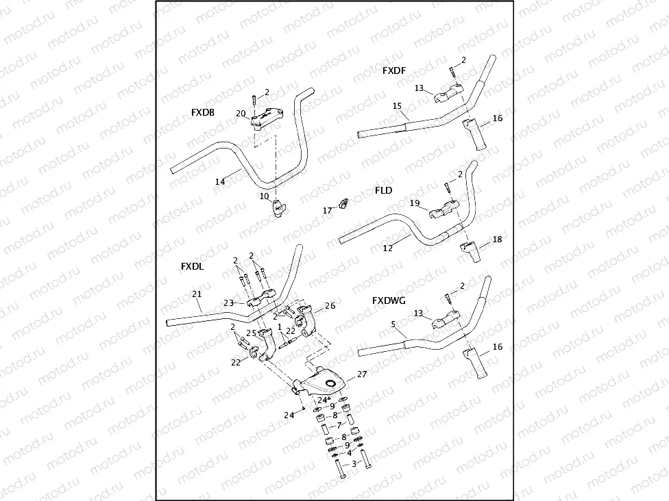 HANDLEBAR - FLD, FXDB, FXDF, FXDWG & FXDL