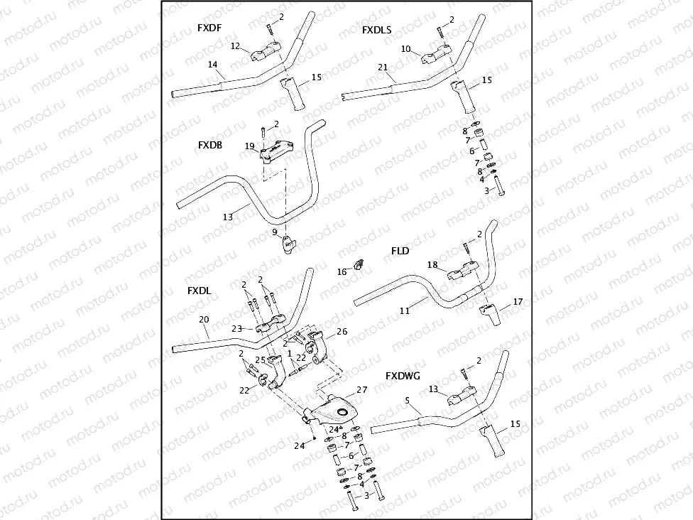 HANDLEBAR - FLD, FXDB, FXDF, FXDWG, FXDL AND FXDLS