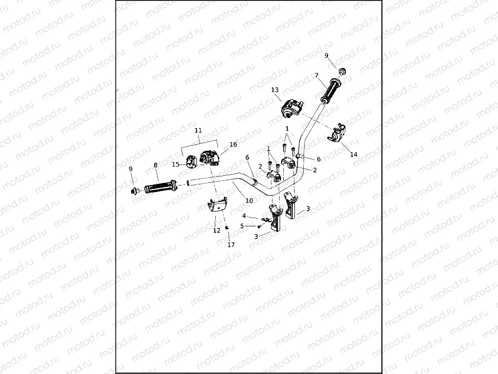 HANDLEBAR, HAND GRIPS, HAND CONTROLS