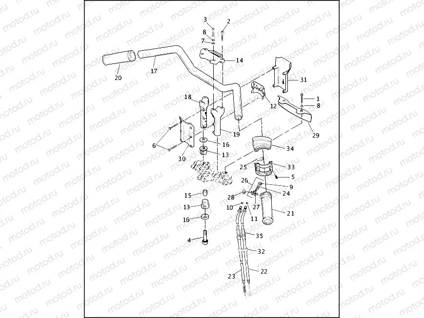 HANDLEBAR & THROTTLE CONTROL - 1200 CUSTOM