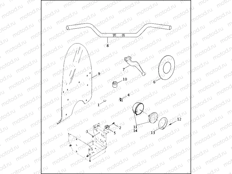 HANDLEBAR, WINDSHIELD & MISCELLANEOUS