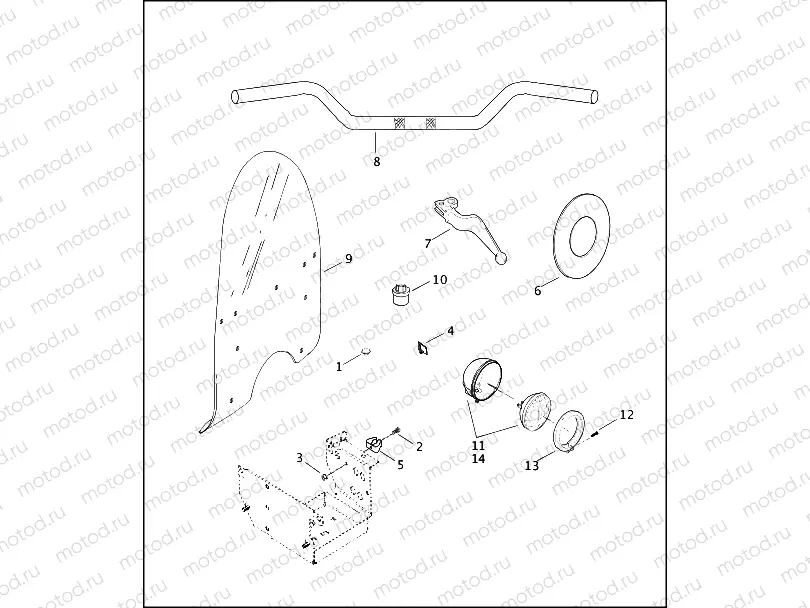 HANDLEBAR, WINDSHIELD & MISCELLANEOUS