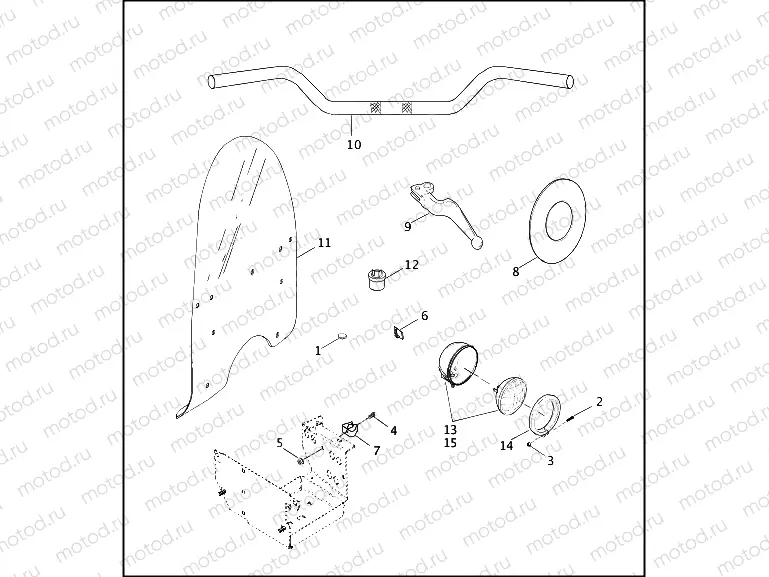 HANDLEBAR, WINDSHIELD & MISCELLANEOUS