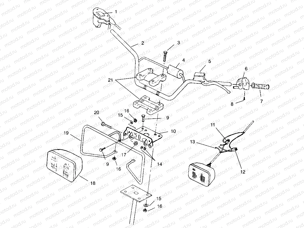 HANDLEBAR/HEADLIGHT ASSEMBLY Scrambler W957840 (4927252725B008) | HANDLEBAR/HEADLIGHT ASSEMBLY Scrambler W957840 (4927252725B008)