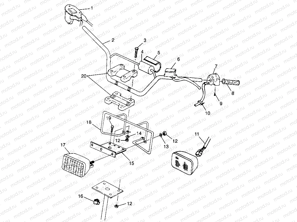HANDLEBAR/HEADLIGHT  Scrambler 500 W97BC50A (4943074307B009) | HANDLEBAR/HEADLIGHT  Scrambler 500 W97BC50A (4943074307B009)