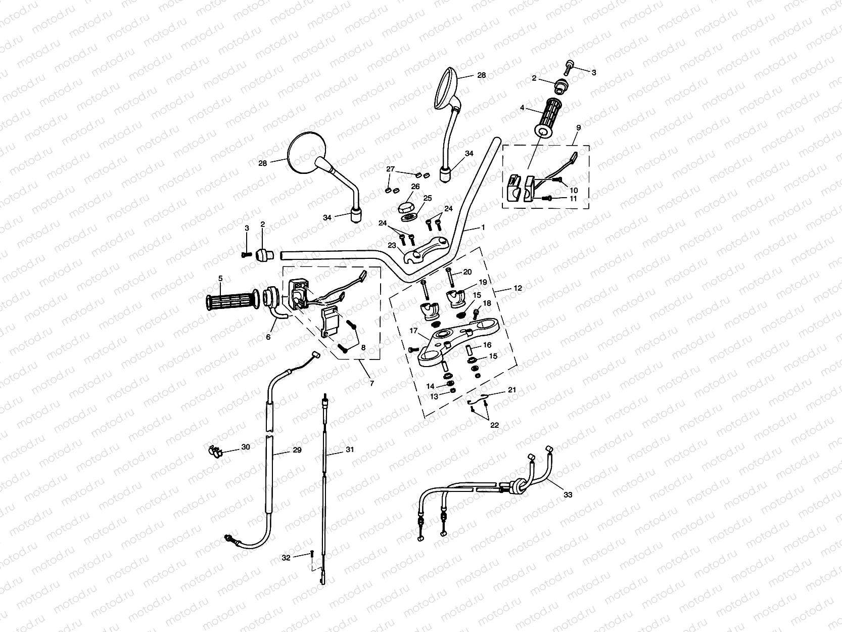 Handlebars, Top Yoke...