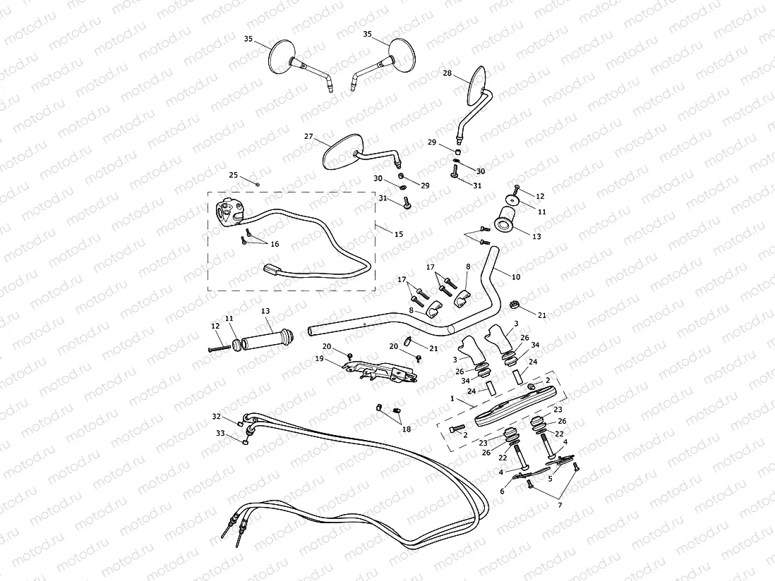 Handlebars, Top Yoke, Cables...