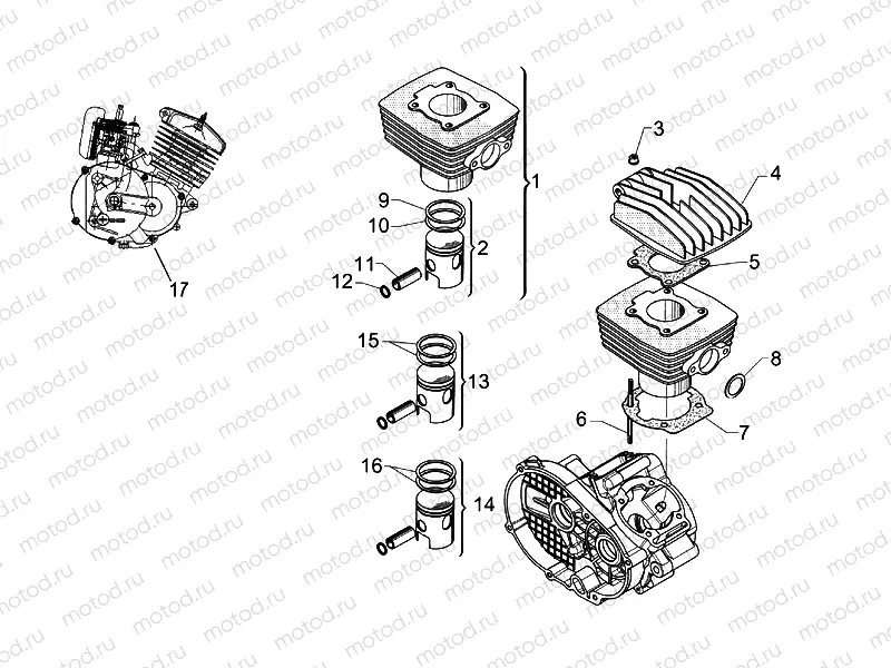 Head - Cylinder - Piston