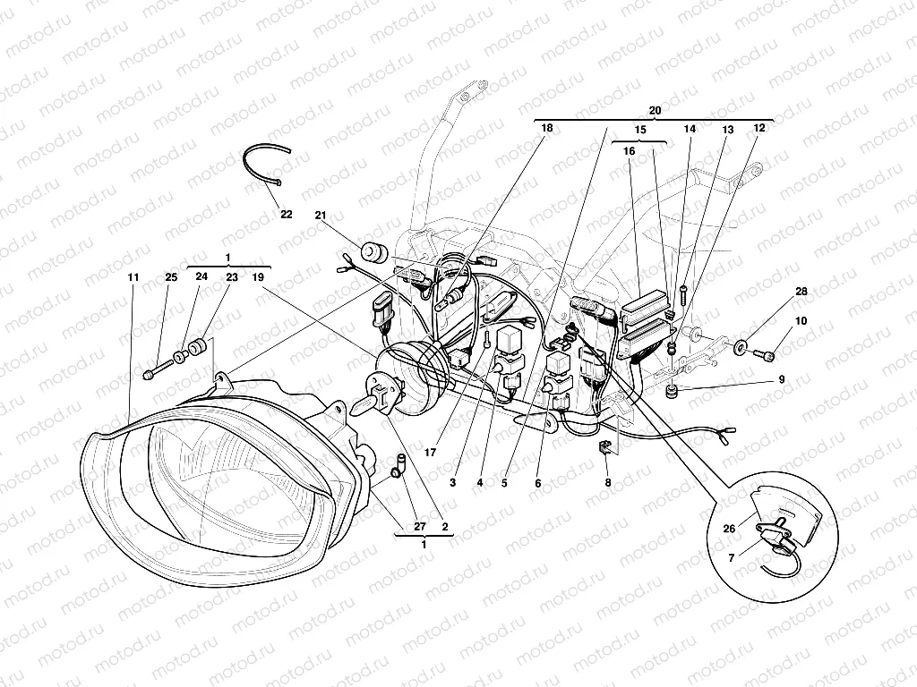 HEAD-LIGHT AND ELECTRIC WIRING