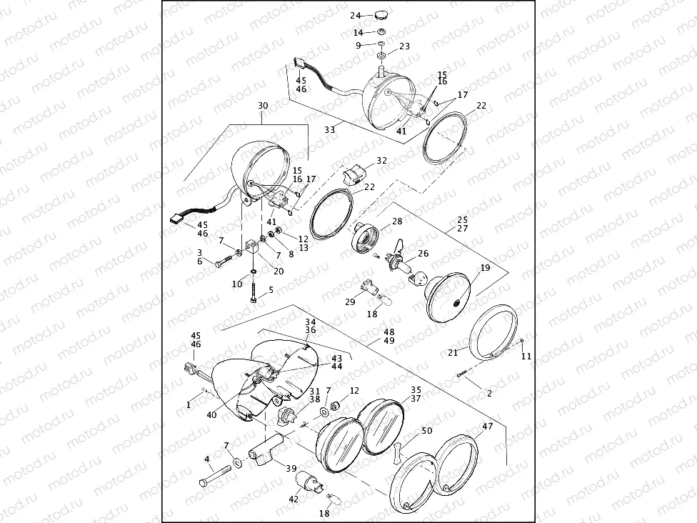 HEADLAMP - ALL MODELS EXCEPT FLD (1 OF 2)