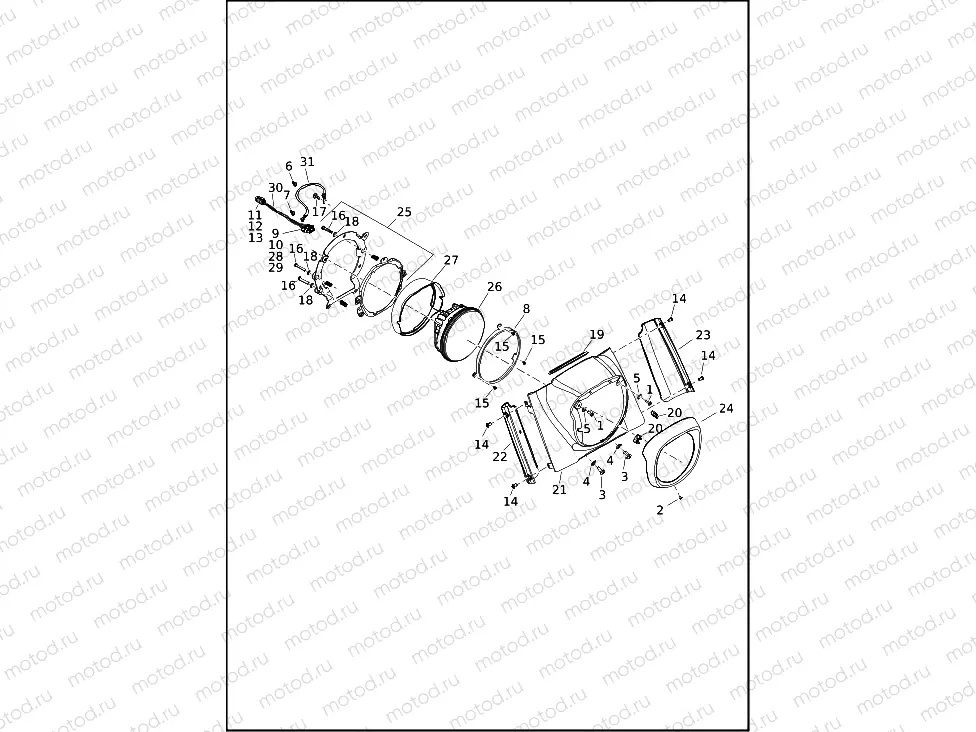 HEADLAMP AND NACELLE - FLFB, FLFBS