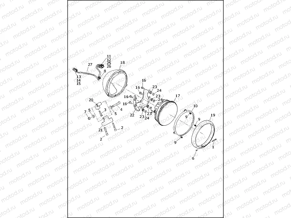 HEADLAMP - FLHCS, FLSB