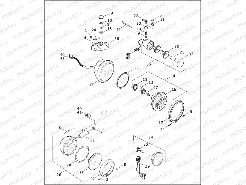 HEADLAMP, FRONT TURN SIGNAL & PURSUIT LAMP
