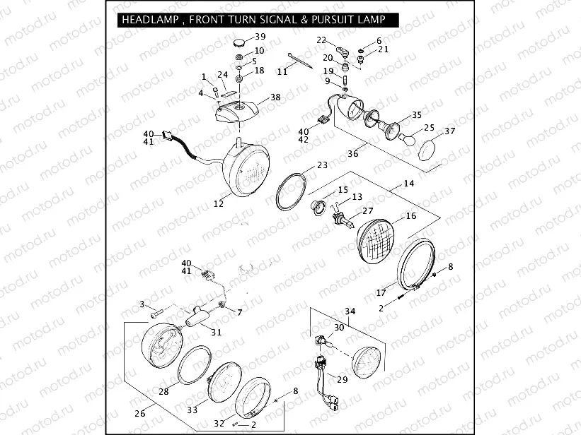 HEADLAMP, FRONT TURN SIGNAL & PURSUIT LAMP