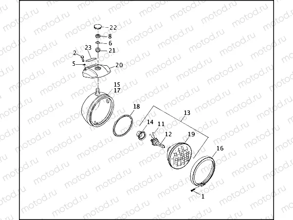 HEADLAMP - FXRP WINDSHIELD