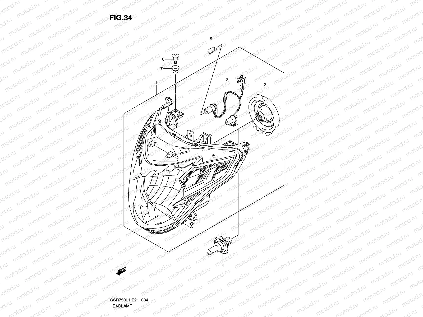 HEADLAMP (GSR750L1 E21)