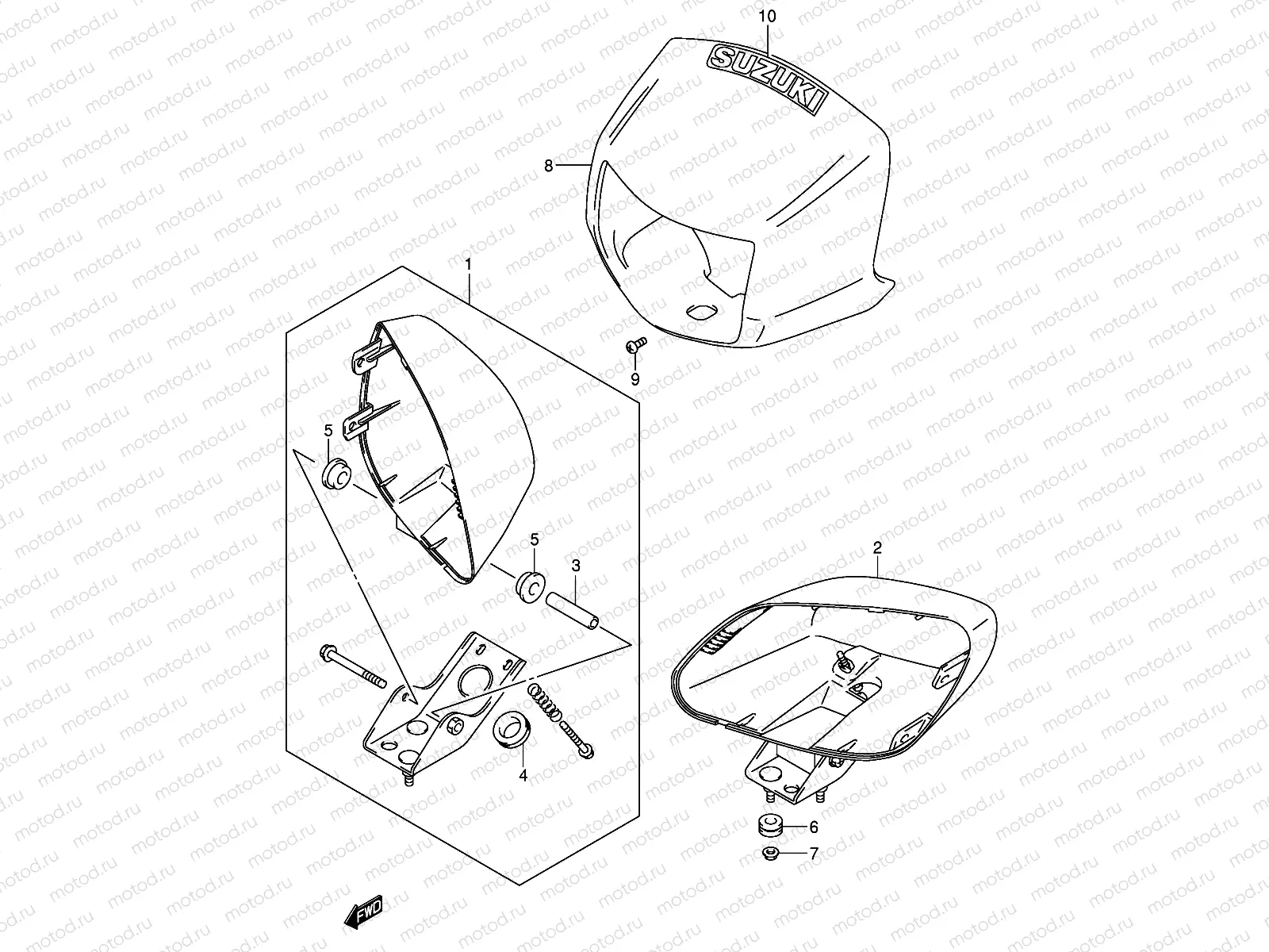 HEADLAMP HOUSING (MODEL K4/K5/K6)