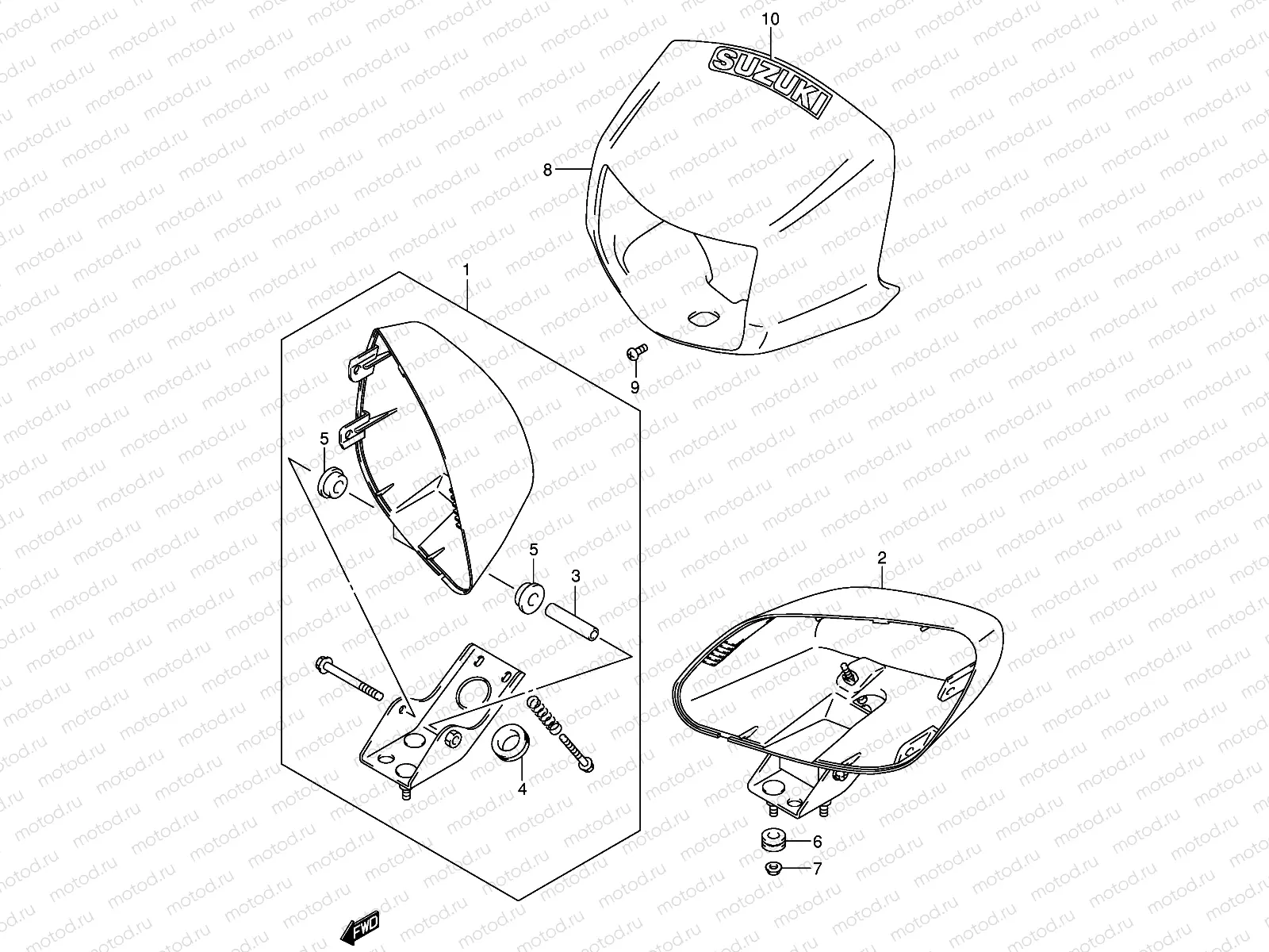 HEADLAMP HOUSING (MODEL K4/K5/K6)