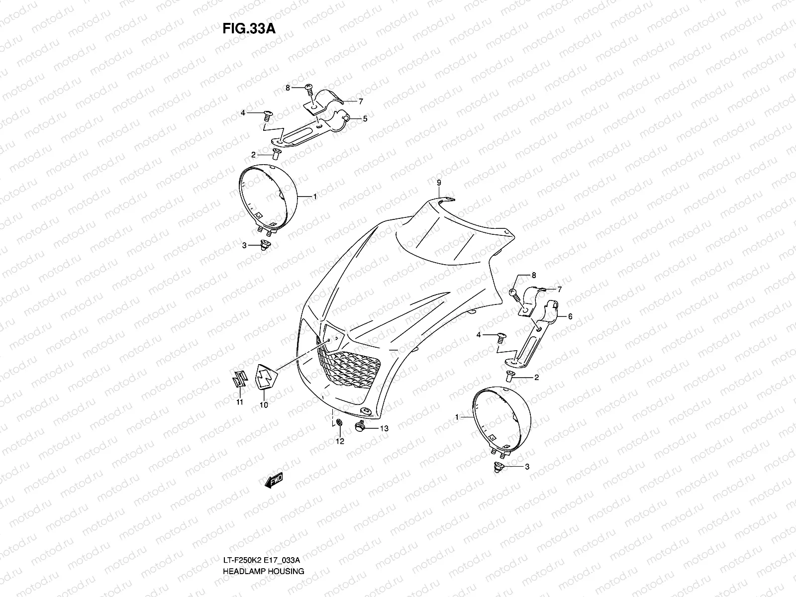 HEADLAMP HOUSING (MODEL K6 E4)