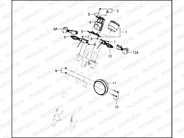 HEADLAMP, INSTRUMENT MODULE, FRONT TURN SIGNALS