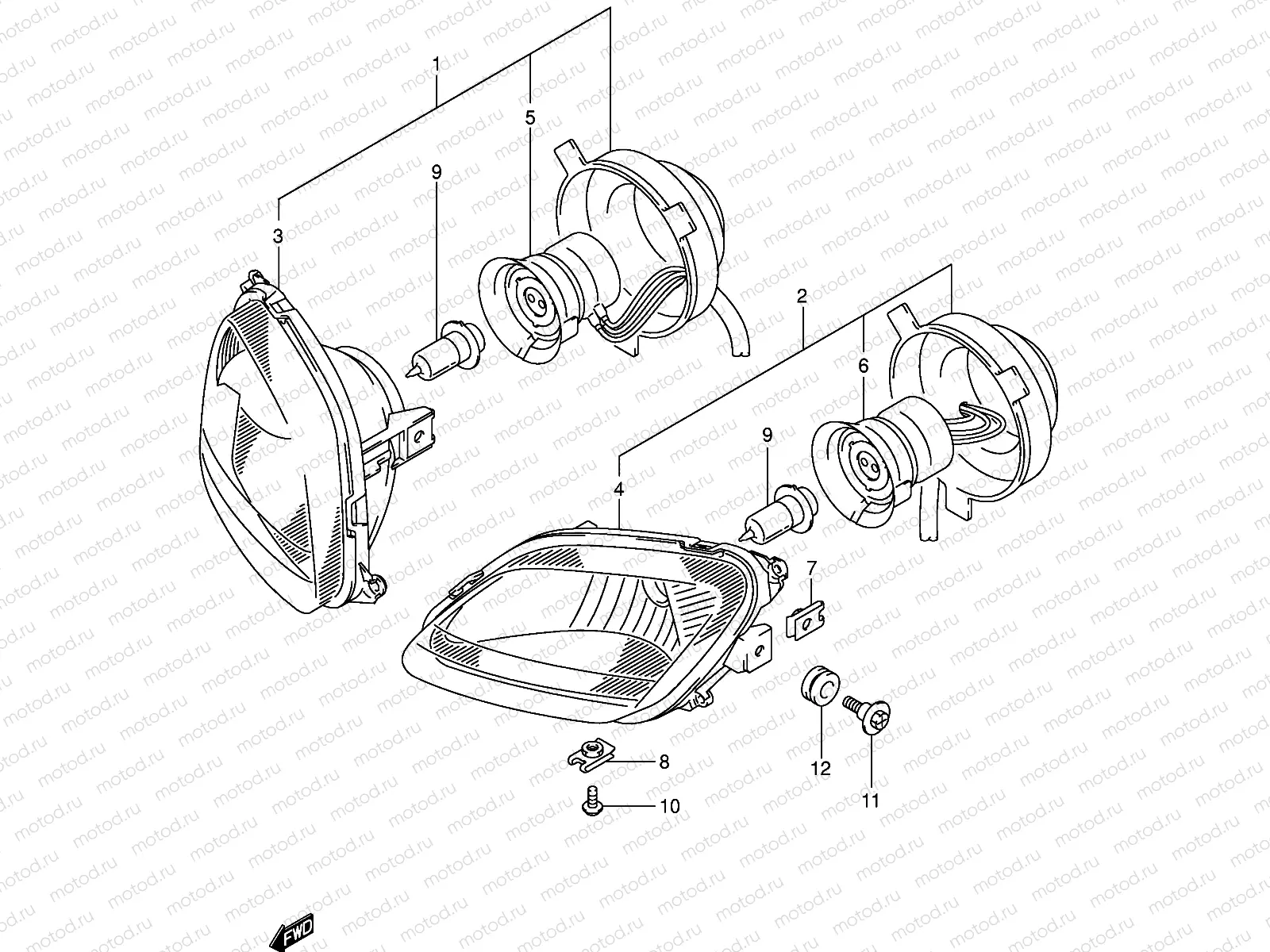HEADLAMP (LT-F250K2/K3/K4/K5/K6 E17,E24)