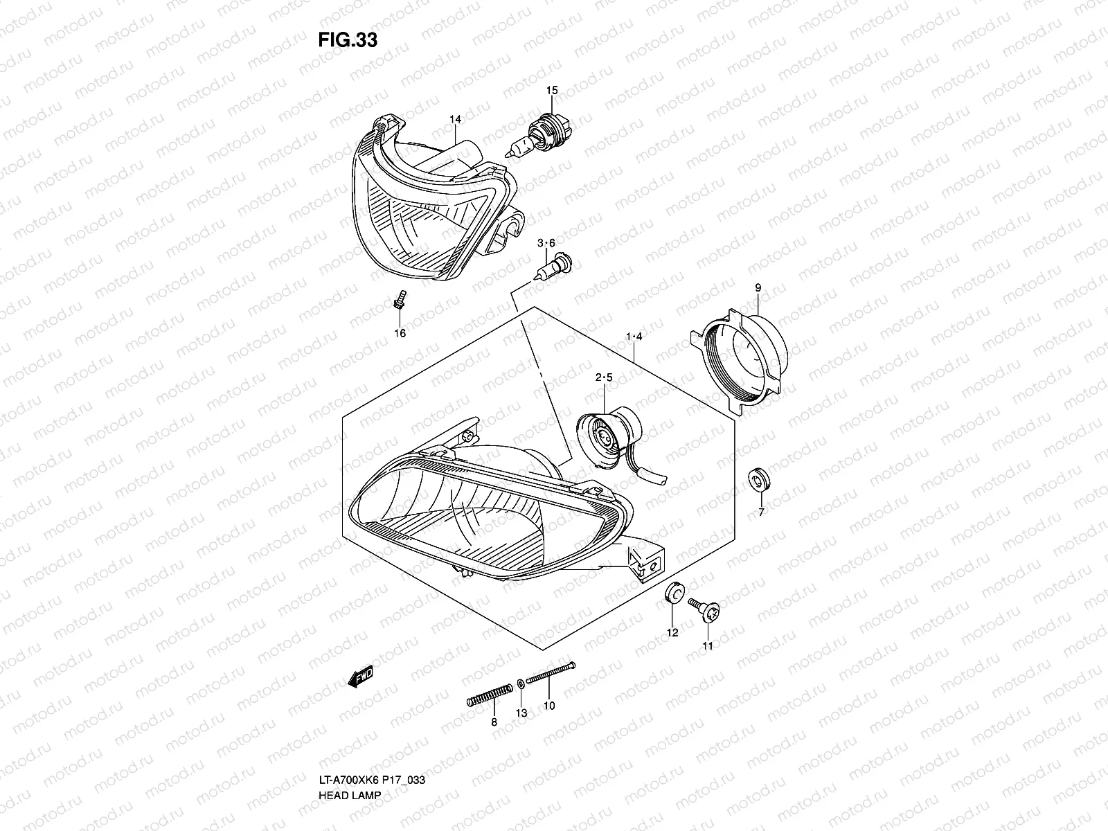 HEADLAMP (MODEL K6 ~F.NO.5SAAP41A 6711000)