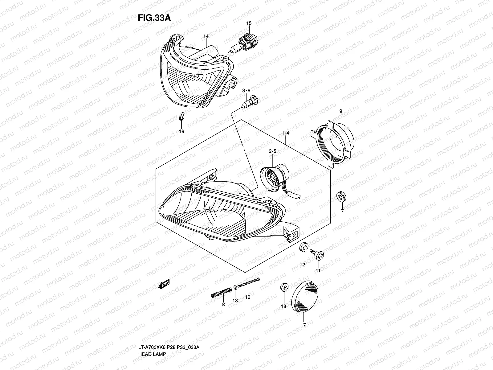 HEADLAMP (MODEL K6 F.NO.5SAAP41A 67110001~)