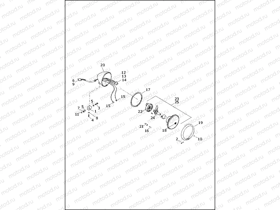 HEADLAMP - XL1200CX, XL1200X, XL1200XS