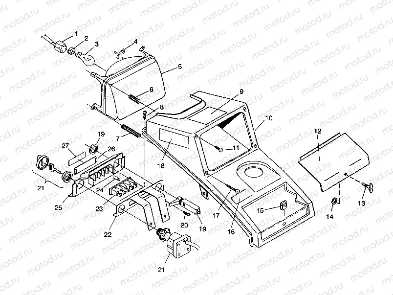 HEADLIGHT ASSEMBLY 2X4 350L W937539 (4924032403009A) | HEADLIGHT ASSEMBLY 2X4 350L W937539 (4924032403009A)