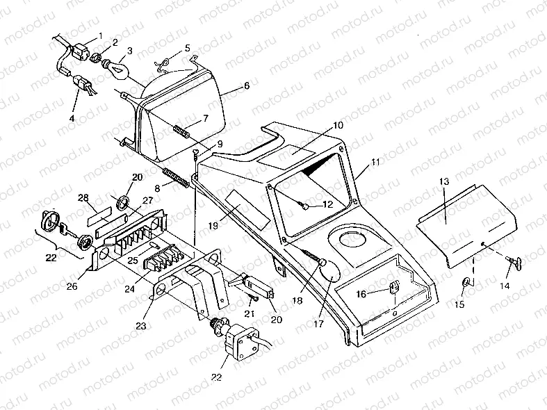 HEADLIGHT ASSEMBLY 6x6 400L | HEADLIGHT ASSEMBLY 6x6 400L, SWEDISH S948740 and  NORWEGIAN N948740 (4926812681011A)