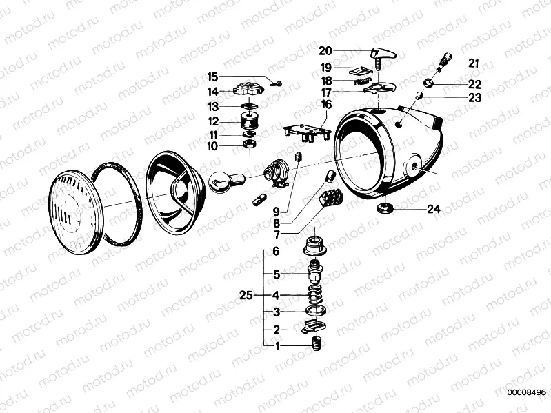 Headlight installation parts
