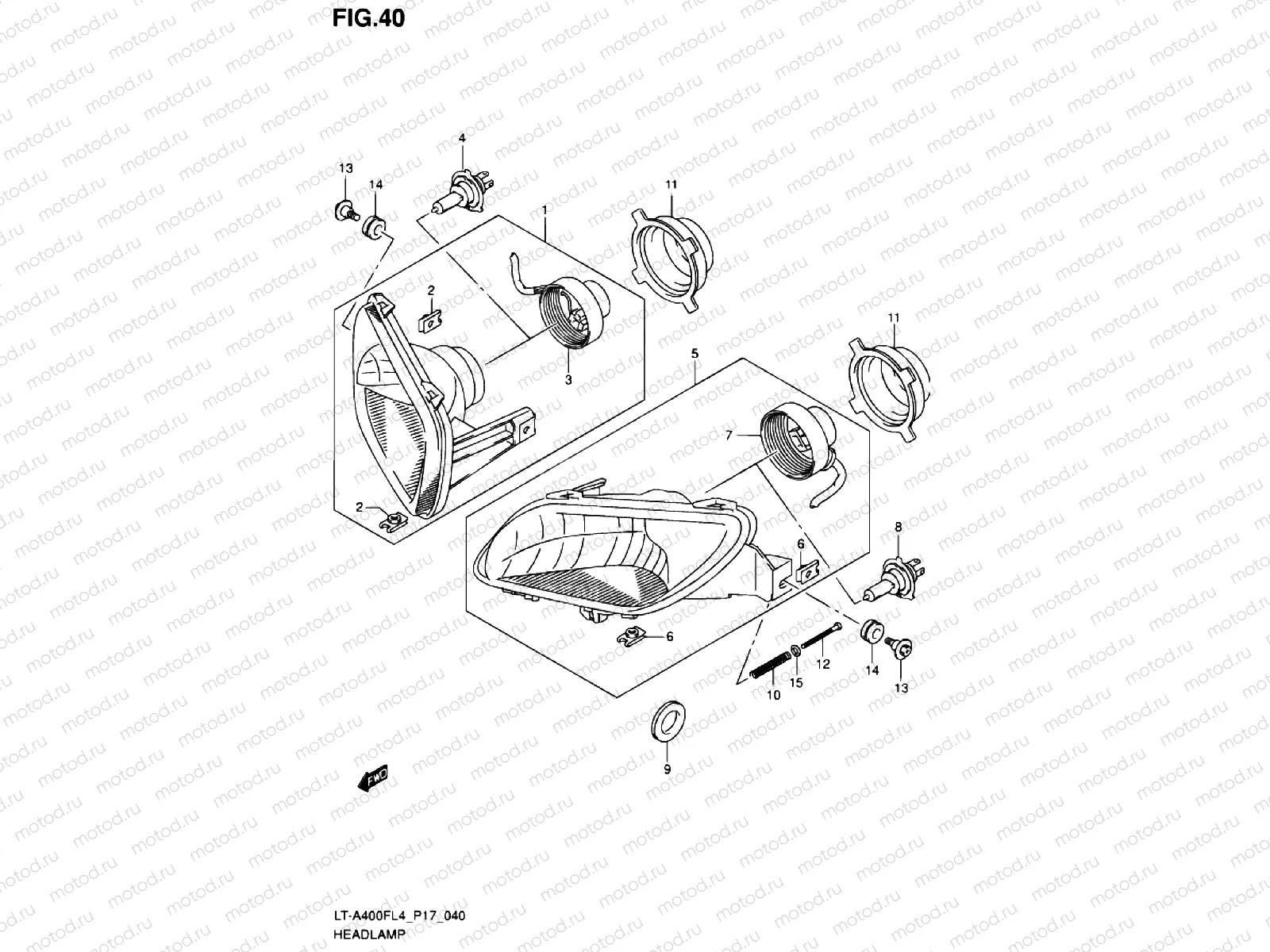 HEADLIGHT (LT-A400FL4 P17)