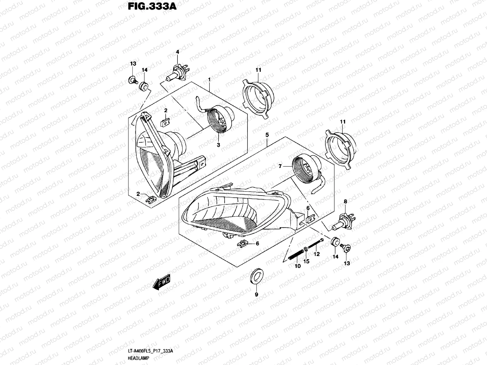 HEADLIGHT (LT-A400FL5 P17)