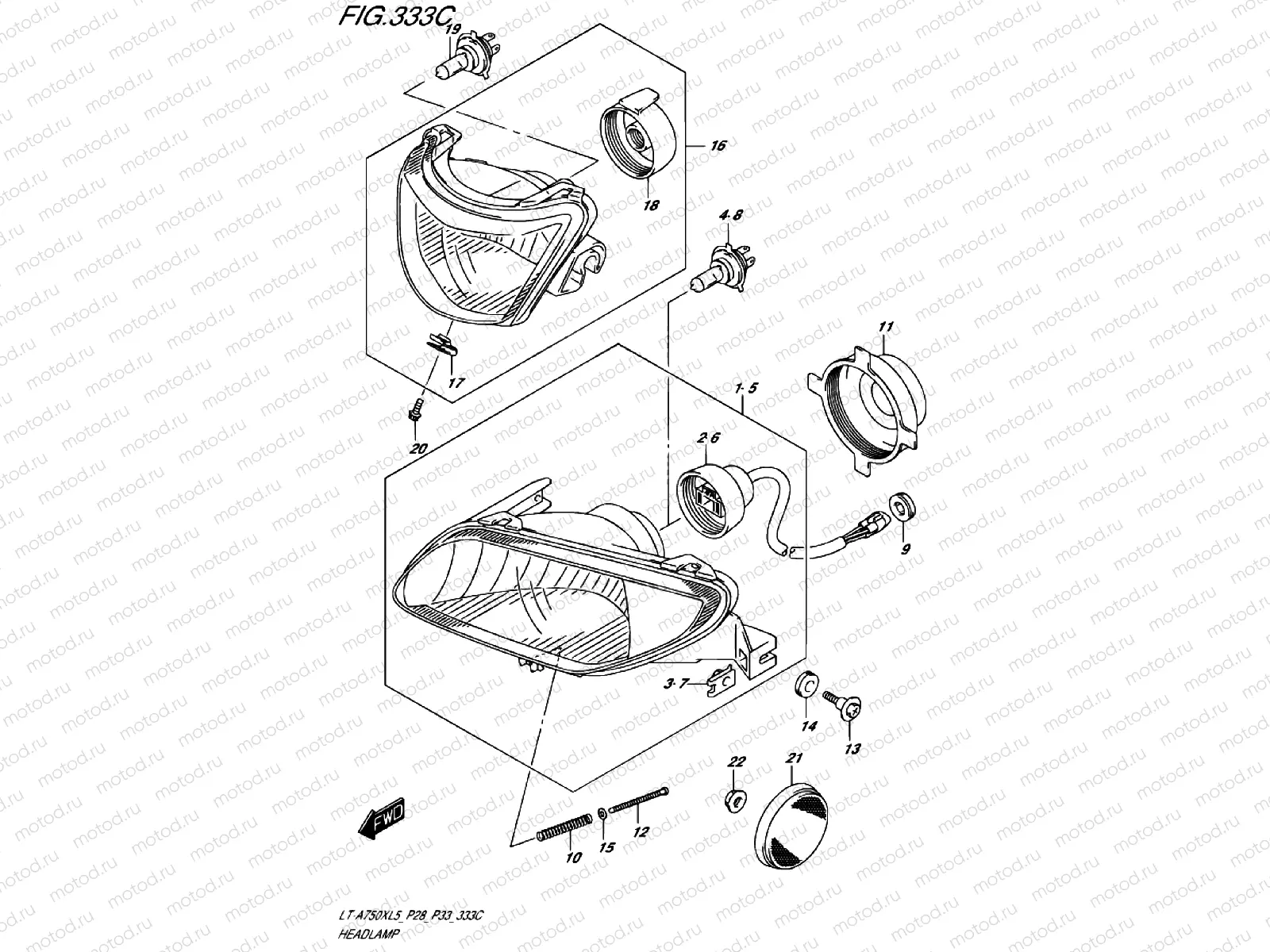 HEADLIGHT (LT-A750XZL5 P28)