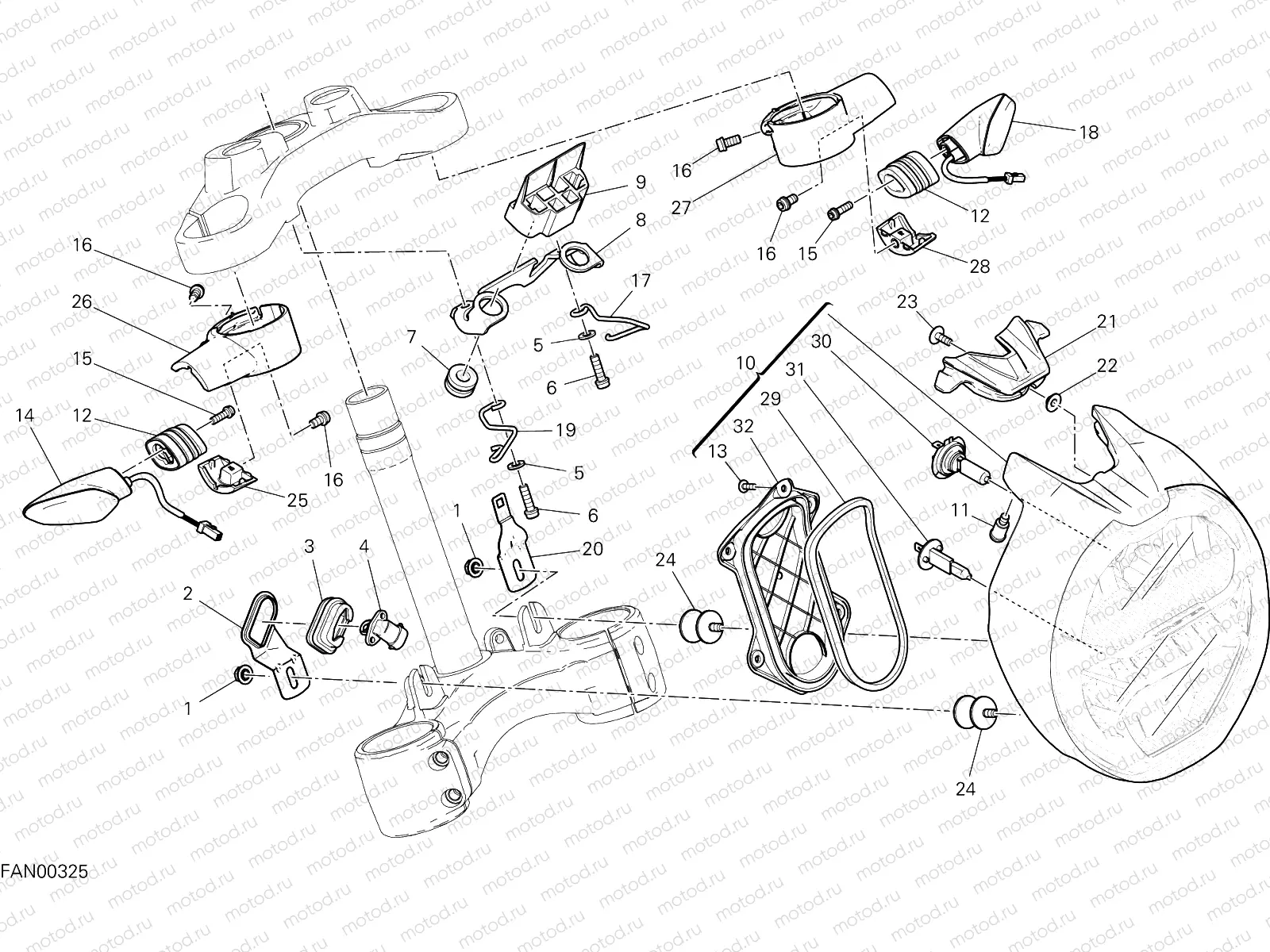 HEADLIGHT [MOD:M1200S25;XST:AUS,BLG,EUR,GSO,JAP,ROK]