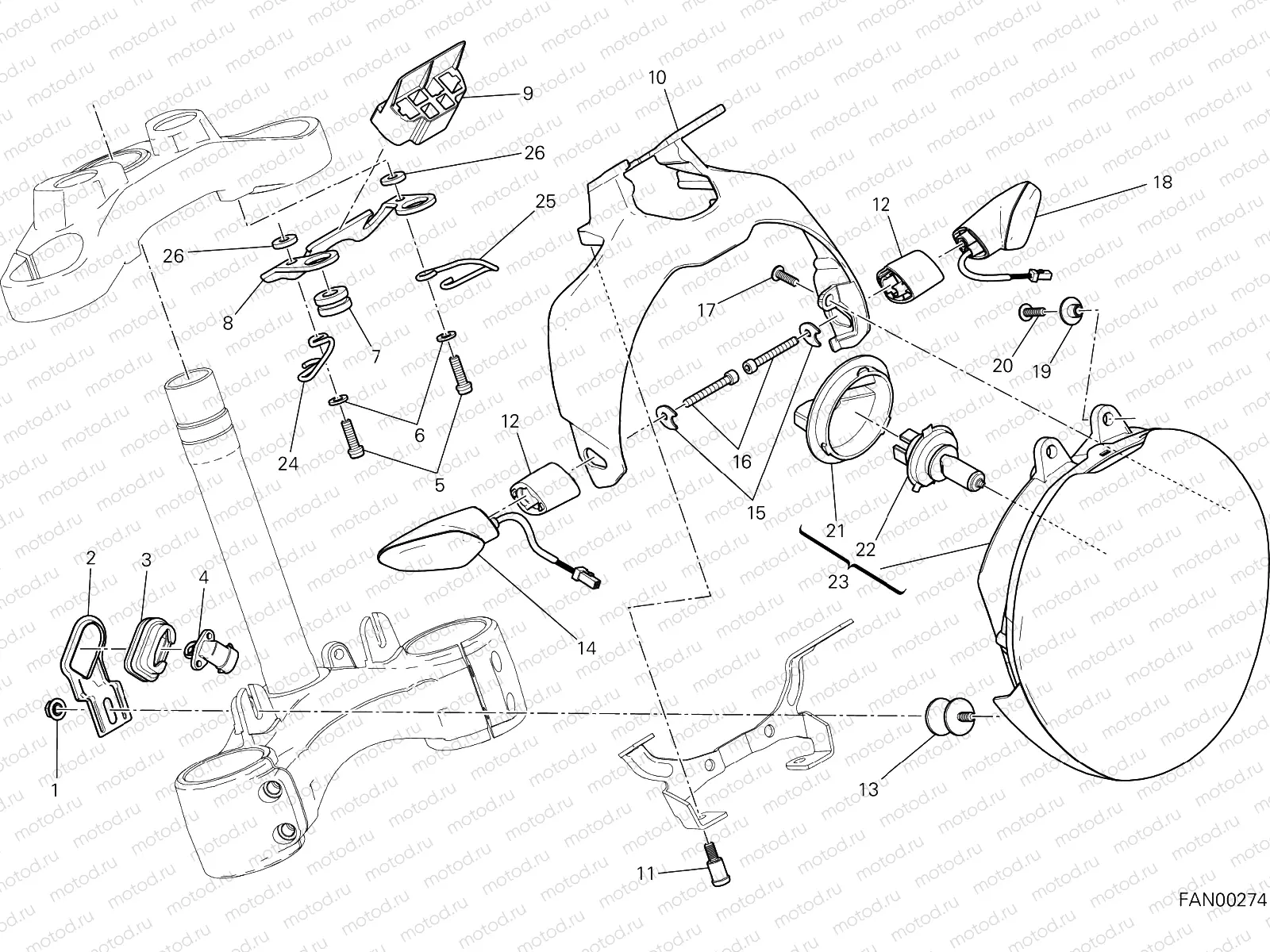 HEADLIGHT [MOD:M1200STR;XST:AUS,CHN,EUR,FRA,JAP]