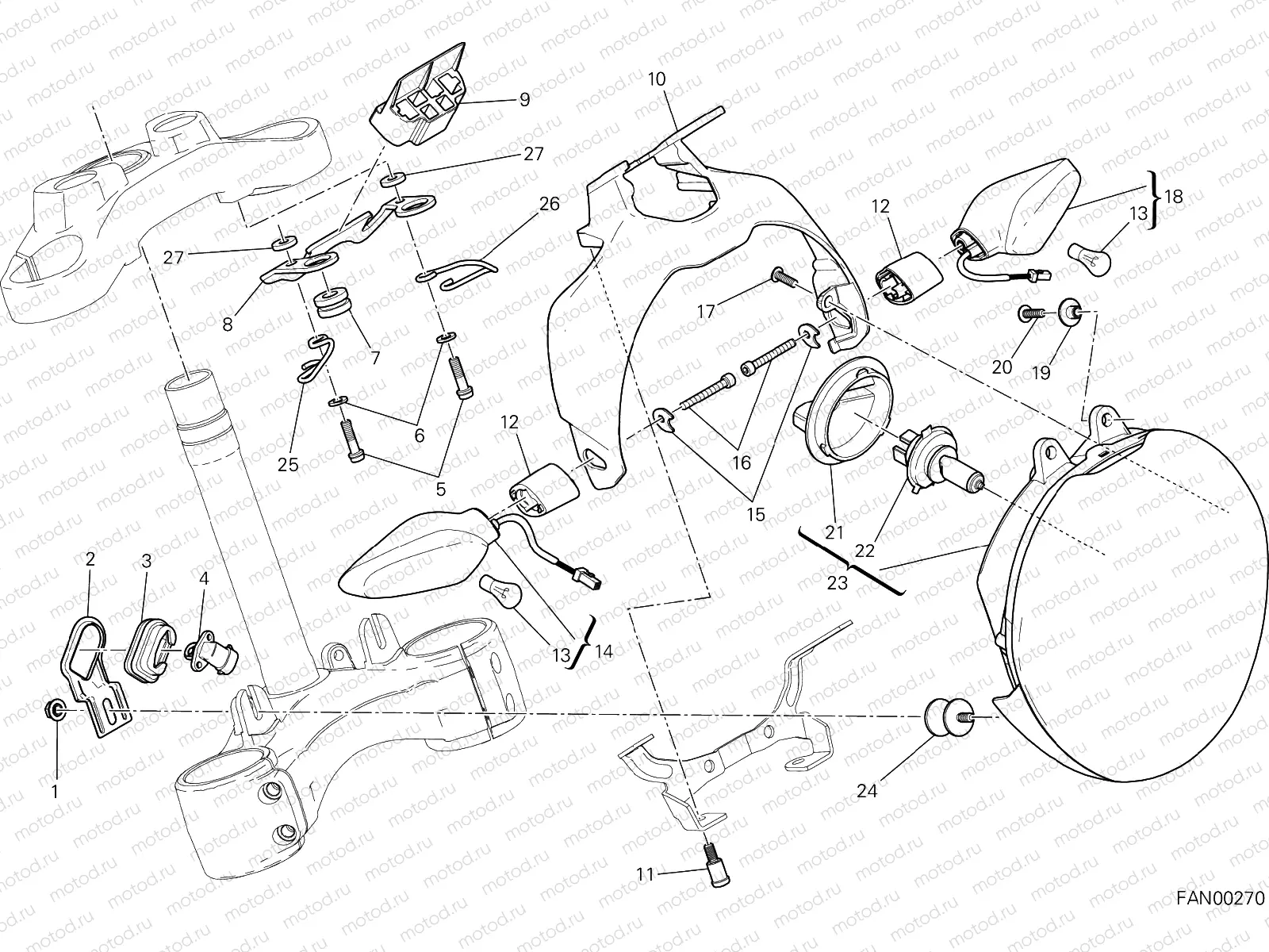 HEADLIGHT [MOD:M821 STR;XST:AUS,EUR,FRA,JAP]
