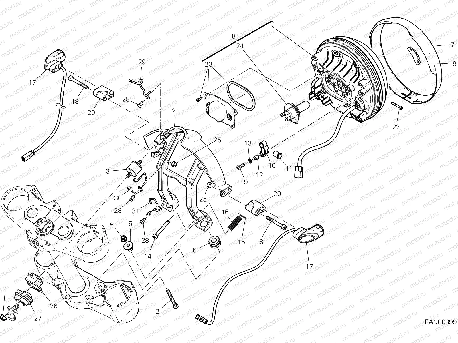 HEADLIGHT [MOD:SCR800NS;XST:EUR,GSO,ROK,TWN]