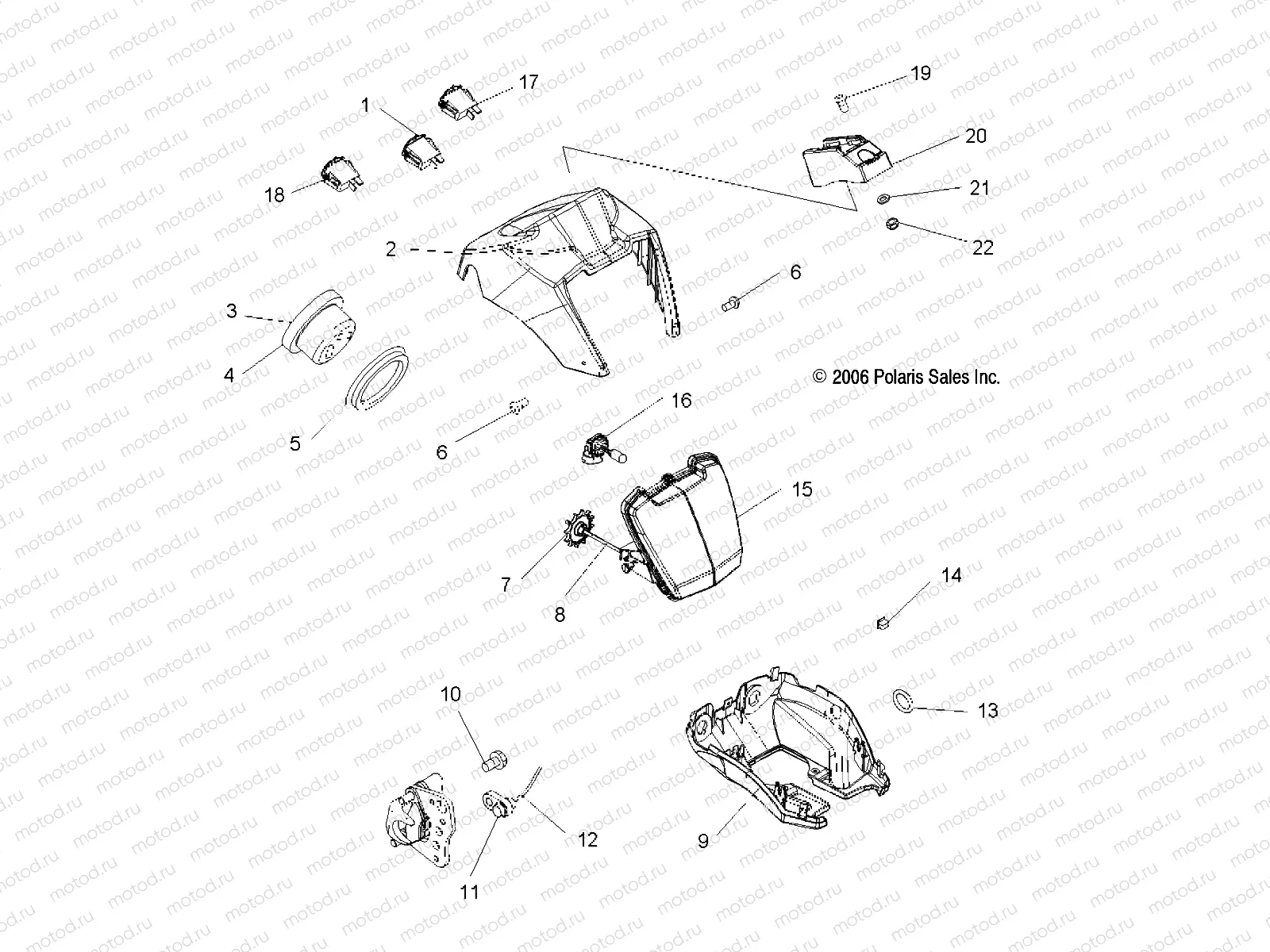 HEADLIGHT POD and SPEEDOMETER - A06MH76AL/AQ/AT/AX/AY/AZ (49ATVHEADLIGHT07500EFI) | HEADLIGHT POD and SPEEDOMETER - A06MH76AL/AQ/AT/AX/AY/AZ (49ATVHEADLIGHT07500EFI)