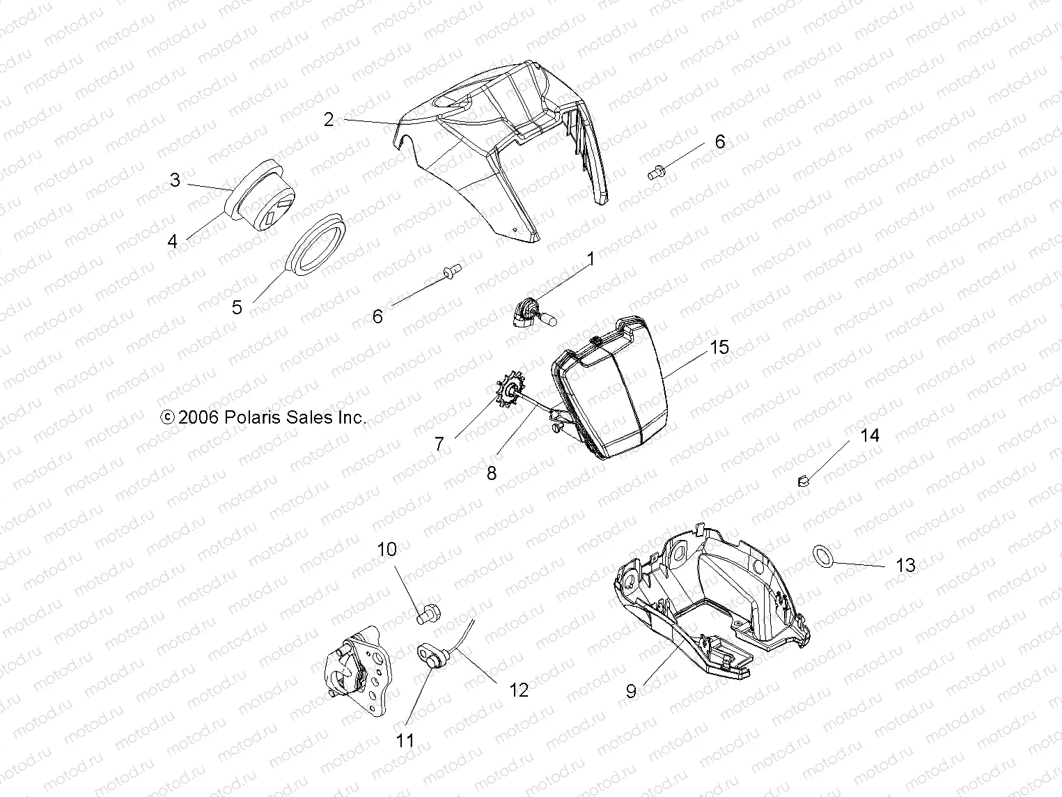 HEADLIGHT POD and SPEEDOMETER - A07MH46AA/AZ (49ATVHEADLIGHTSP450) | HEADLIGHT POD and SPEEDOMETER - A07MH46AA/AZ (49ATVHEADLIGHTSP450)